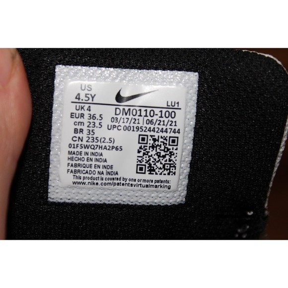 NIKE COURT BOROUGH LOW 2 SE WHITE/BLACK-VERY BERRY DM0110 100 US SZ 4.5Y - Picture 9 of 9